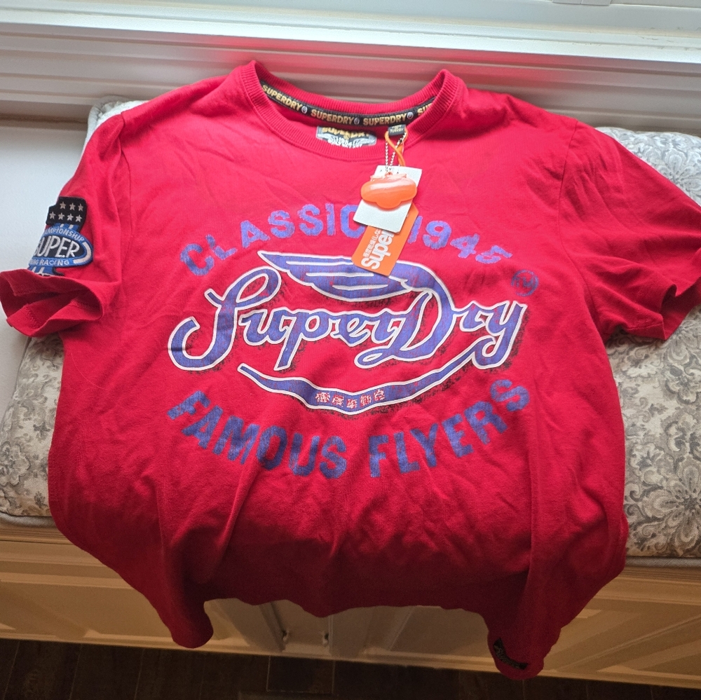 Superdry Red Graphic T-Shirt New With TAGS